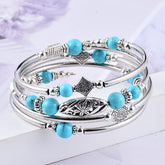 Handmade Turquoise Winding Bracelet for Women